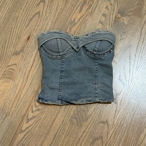 Denim Bustier Top